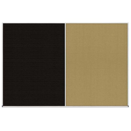 United Visual Products Enclosed Corkboard, 1 Door, 48"x36", 4" Fra UV3409-BRONZE-BLACK